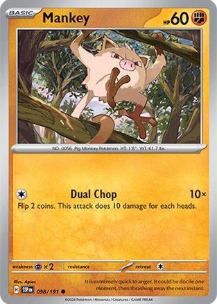 Mankey (098/191) - SSS  - Common