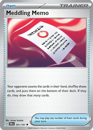 Meddling Memo (181/191) - SSS  - Uncommon - Reverse Holofoil