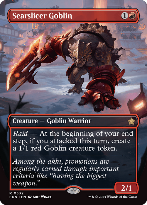 Searslicer Goblin (FDN-332) - rare (Borderless)