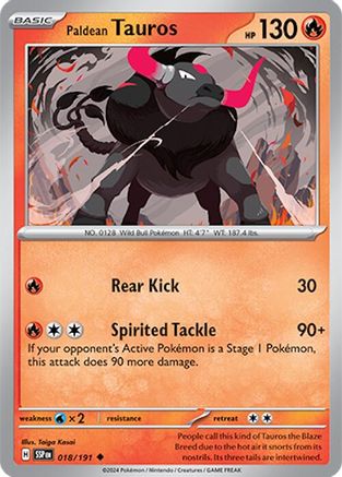 Paldean Tauros (018/191) - SSS  - Uncommon