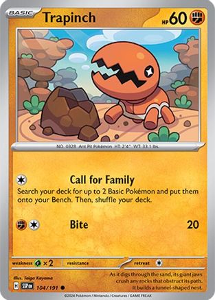 Trapinch (104/191) - SSS  - Common - Reverse Holofoil