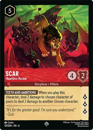 Scar - Heartless Hunter (127/204) - Super Rare - Cold Foil
