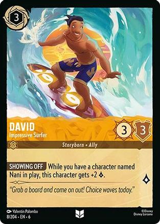 David - Impressive Surfer (8/204) - Uncommon - Cold Foil