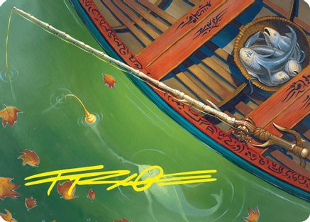 Fishing Pole Art Card (18/54) (Gold-Stamped Signature) (ASFDN-018) - special