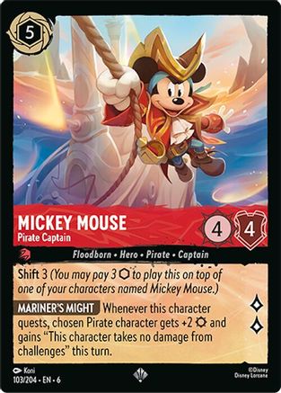 Mickey Mouse - Pirate Captain (103/204) - Super Rare - Cold Foil