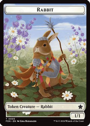 Rabbit // Soldier Double-Sided Token (FDN-5 // 6) - token - Foil