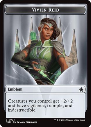 Emblem - Vivien Reid // Elf Warrior Double-Sided Token (FDN-25 // 19) - token - Foil