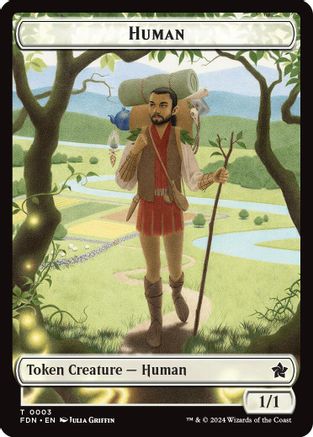 Human // Knight Double-Sided Token (FDN-3 // 4) - token - Foil