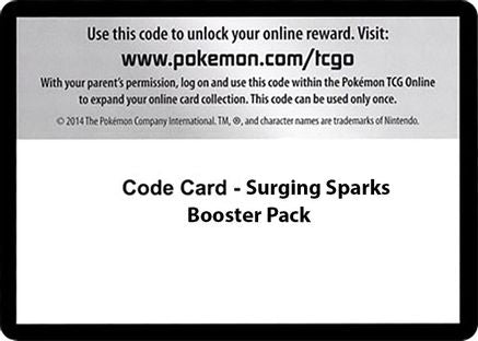 Code Card - Surging Sparks Booster Pack () - SSS  - Code Card