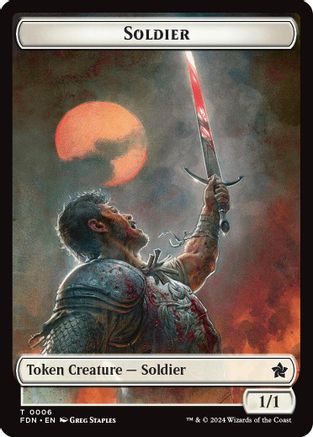 Soldier // Faerie Double-Sided Token (FDN-6 // 9) - token