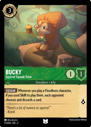 Bucky - Squirrel Squeak Tutor (Errata Version) (73/204) - Uncommon - Cold Foil