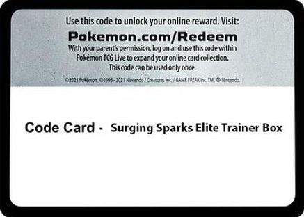 Code Card - Surging Spark Elite Trainer Box () - SSS  - Code Card