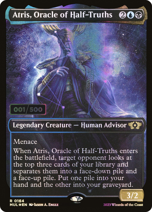 Atris, Oracle of Half-Truths (MUL-164Z) - rare: (Showcase) - Foil