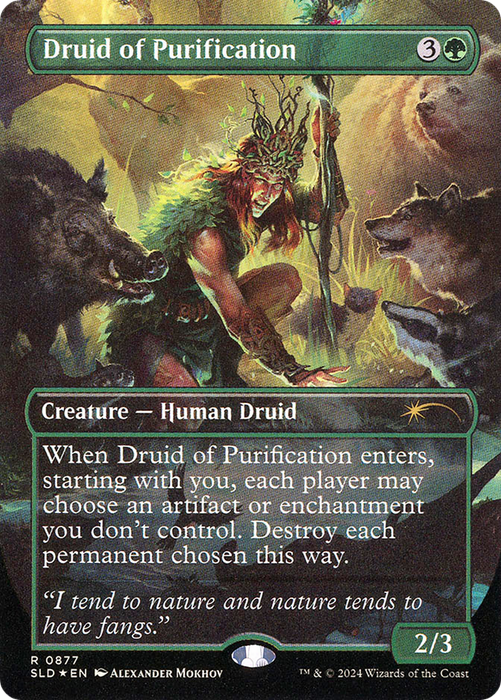 Druid of Purification (SLD-877) - rare (Borderless) - Foil