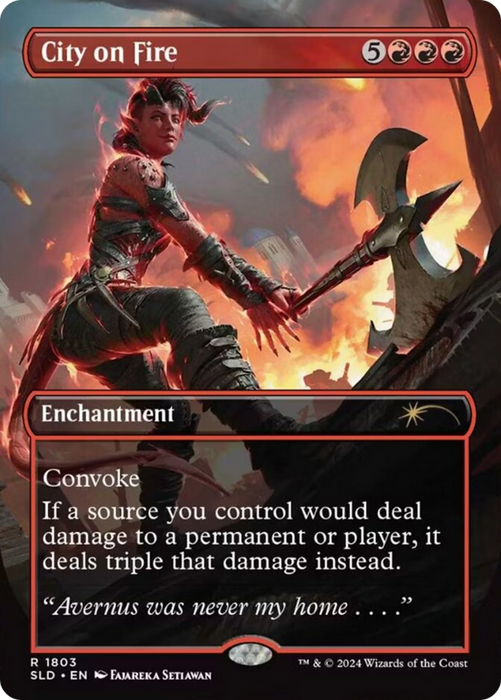 City on Fire (SLD-1803) - rare (Borderless) - Foil