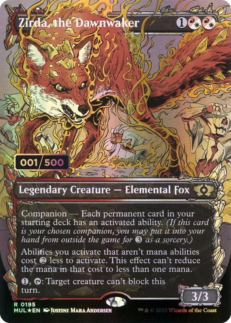 Zirda, the Dawnwaker (MUL-195Z) - rare: (Showcase) (Borderless) - Foil
