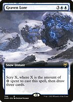 Graven Lore (KHM-344) - rare: (Extended Art, snow) - Foil