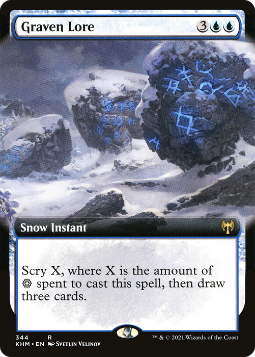 Graven Lore (KHM-344) - rare: (Extended Art, snow) - Foil