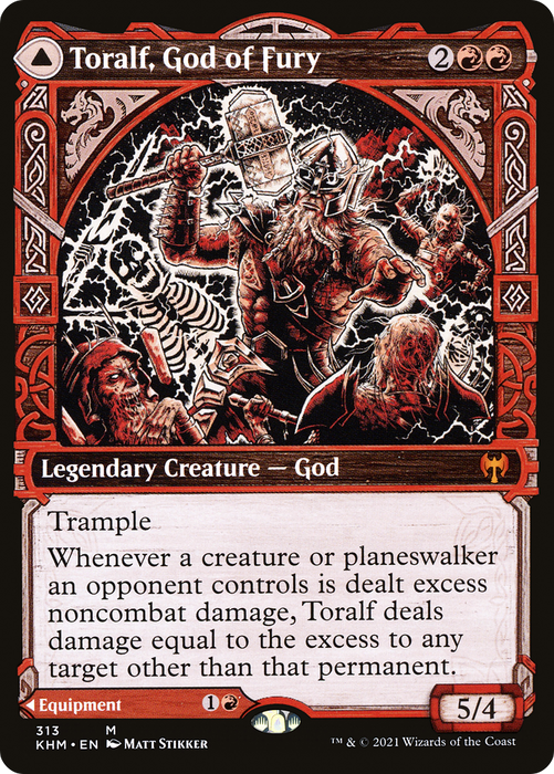 Toralf, God of Fury // Toralf's Hammer (KHM-313) - mythic: (Showcase)