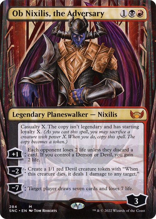 Ob Nixilis, the Adversary (SNC-284) - mythic (Borderless) - Foil