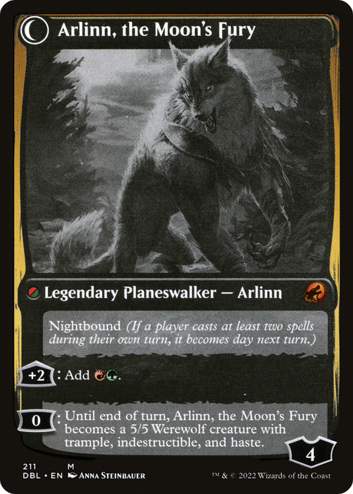 Arlinn, the Pack's Hope // Arlinn, the Moon's Fury (DBL-211) - mythic: (Double Faced Transform) - Foil