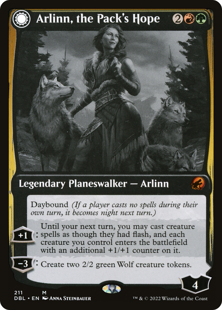 Arlinn, the Pack's Hope // Arlinn, the Moon's Fury (DBL-211) - mythic: (Double Faced Transform) - Foil