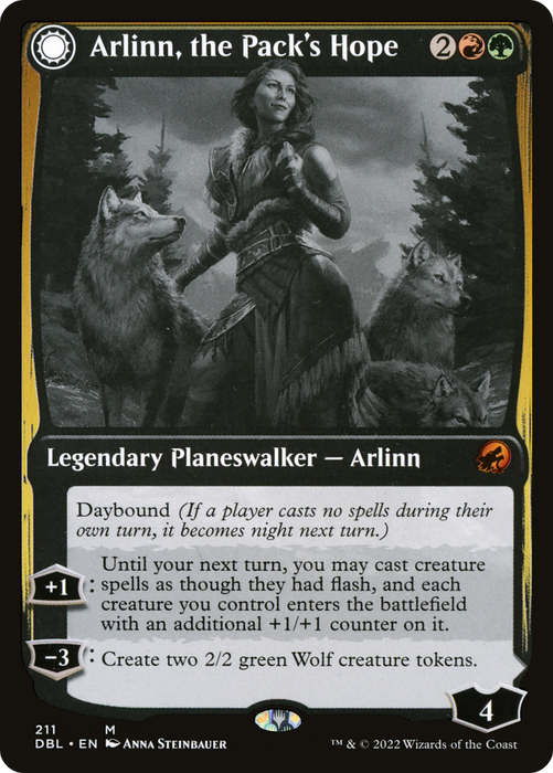 Arlinn, the Pack's Hope // Arlinn, the Moon's Fury (DBL-211) - mythic: (Double Faced Transform) - Foil