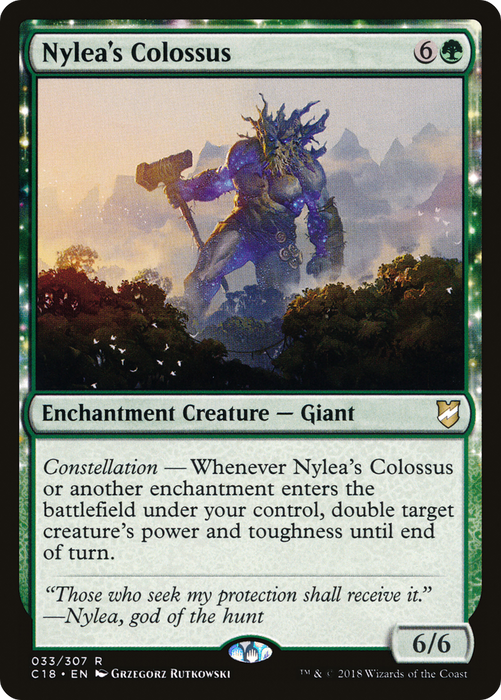 Nylea's Colossus (C18-033) - rare: (enchantment)