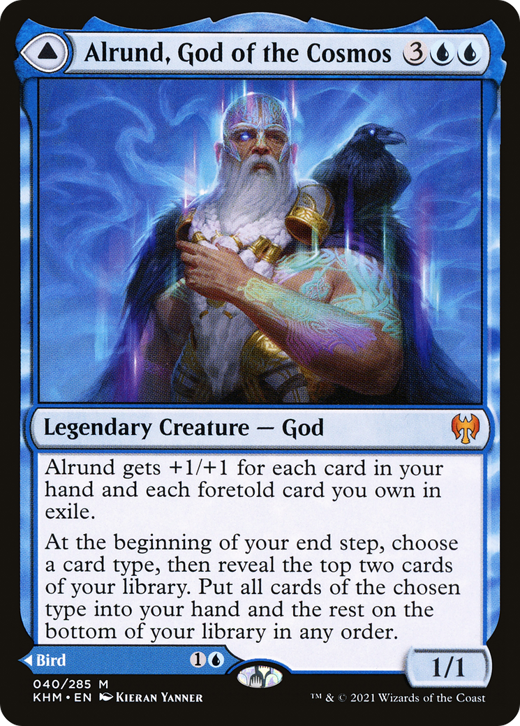 Alrund, God of the Cosmos // Hakka, Whispering Raven (KHM-040) - mythic