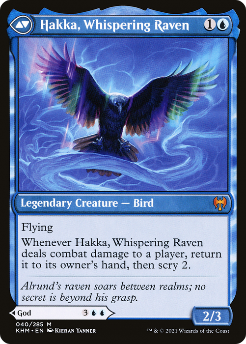Alrund, God of the Cosmos // Hakka, Whispering Raven (KHM-040) - mythic