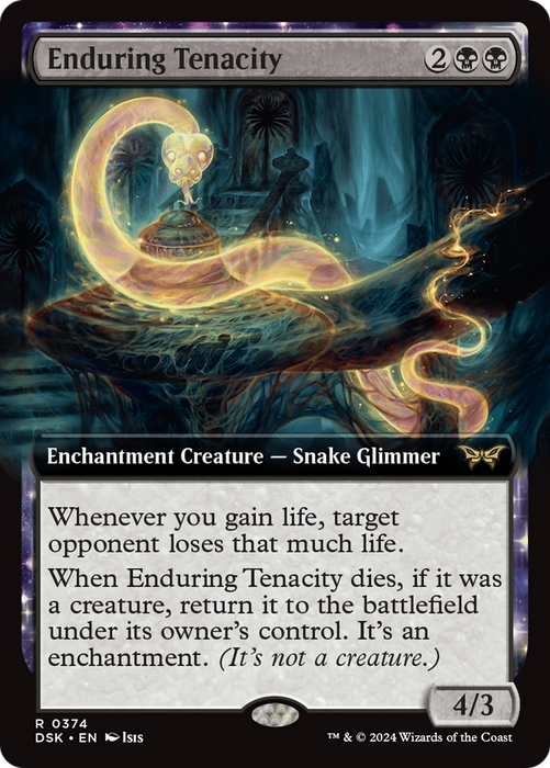 Enduring Tenacity (DSK-374) - rare: (Extended Art, enchantment) - Foil