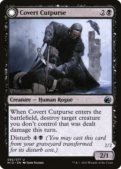 Covert Cutpurse // Covetous Geist (MID-092) - uncommon: (Double Faced Transform) - Foil