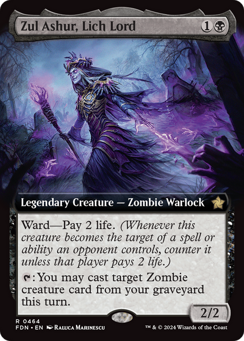 Zul Ashur, Lich Lord (FDN-464) - rare: (Extended Art) - Foil