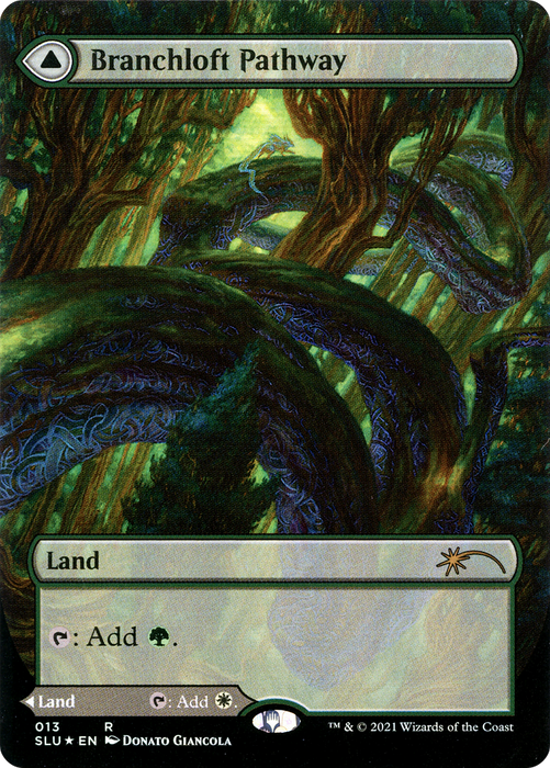 Branchloft Pathway // Boulderloft Pathway (SLU-013) - rare: (Showcase) (Borderless) - Foil
