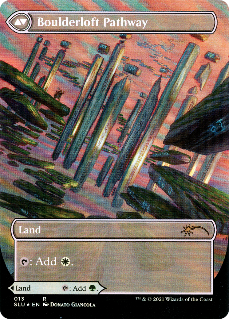 Branchloft Pathway // Boulderloft Pathway (SLU-013) - rare: (Showcase) (Borderless) - Foil