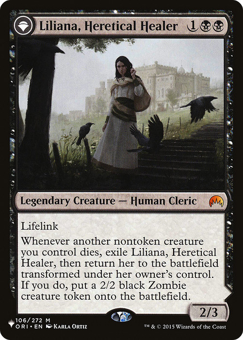 Liliana, Heretical Healer // Liliana, Defiant Necromancer (LIST-ORI-106) - mythic: (originpwdfc)