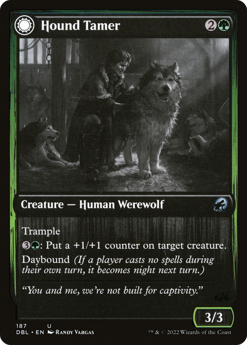 Hound Tamer // Untamed Pup (DBL-187) - uncommon: (Double Faced Transform) - Foil