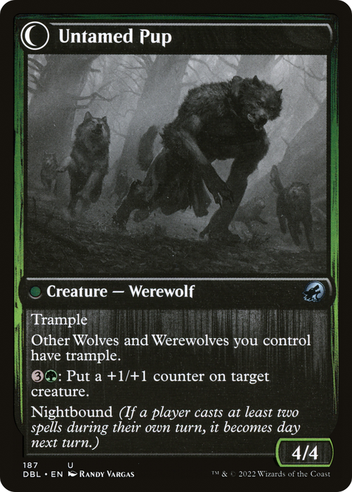 Hound Tamer // Untamed Pup (DBL-187) - uncommon: (Double Faced Transform) - Foil
