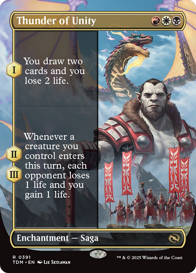 Thunder of Unity (TDM-391) - rare: (enchantment) (Borderless) - Foil
