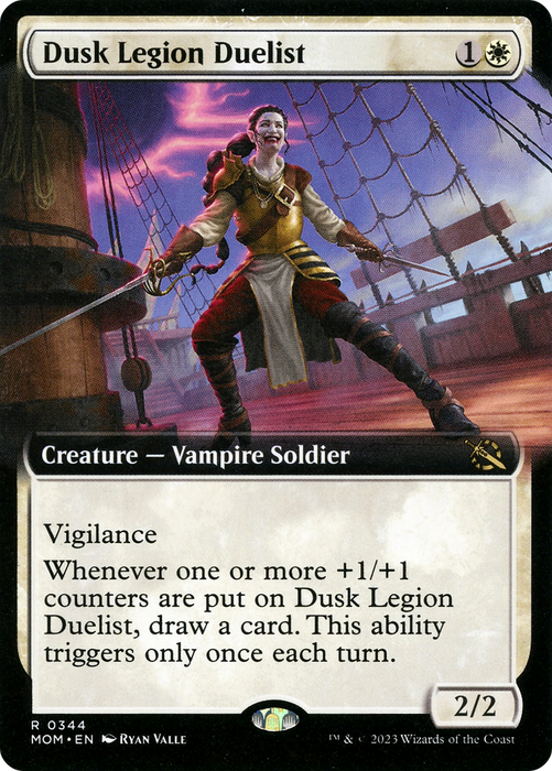 Dusk Legion Duelist (MOM-344) - rare: (Extended Art) - Foil