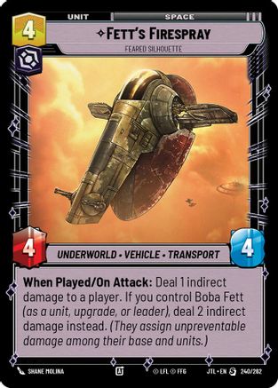 Fett's Firespray - Feared Silhouette (240/262) - JTL - Special