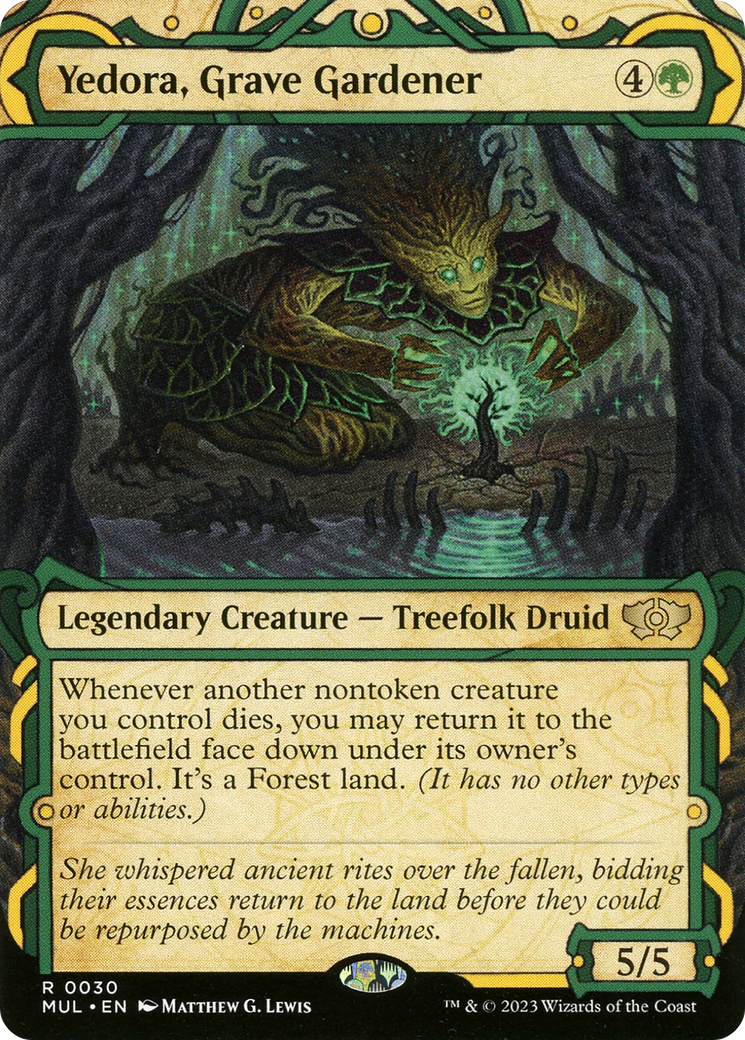 Yedora, Grave Gardener (MUL-030) - rare: (Showcase) (Borderless) - Foil