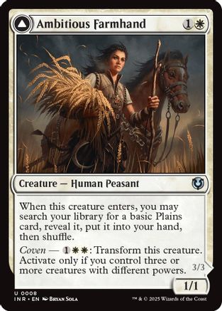 Ambitious Farmhand // Seasoned Cathar (INR-008) - uncommon