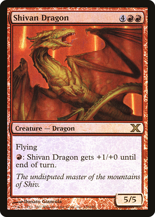 Shivan Dragon (10E-230★) - rare - Foil