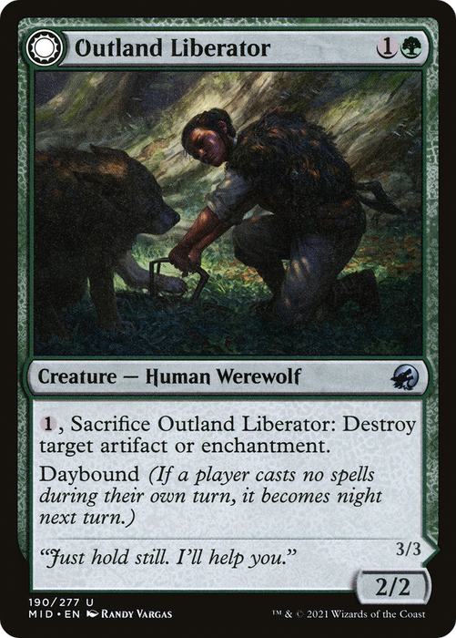 Outland Liberator // Frenzied Trapbreaker (MID-190) - uncommon: (Double Faced Transform) - Foil