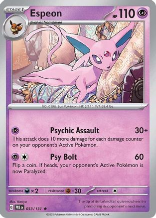 Espeon (033/131) - SPE  - Rare - Reverse Holofoil