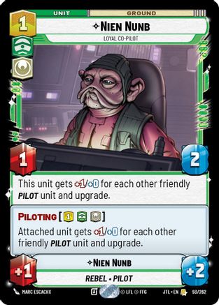 Nien Nunb - Loyal Co-Pilot (093/262) - JTL - Rare