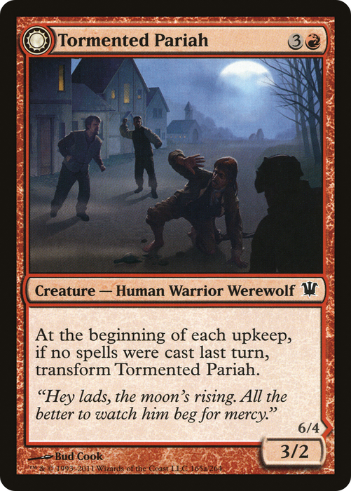 Tormented Pariah // Rampaging Werewolf (ISD-165) - common: (Double Faced Transform) - Foil