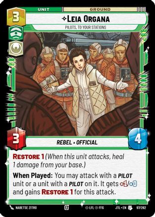 Leia Organa - Pilots, To Your Stations (097/262) - JTL - Uncommon