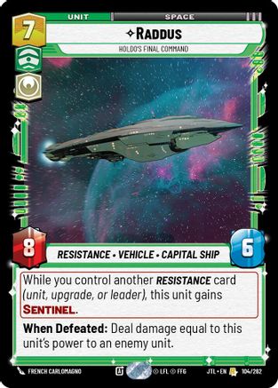 Raddus - Holdo's Final Command (104/262) - JTL - Rare